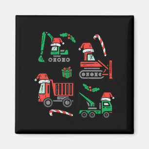 Kerst Kinder Bouwvoertuigen Truck Xmas Bo Magneet