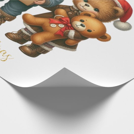 Kerst  Kinder geschenken Vrolijk kerstfeest Cadeaupapier (Hoek)