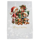 Kerst  Kinder geschenken Vrolijk kerstfeest Medium Cadeauzakje (Achterkant)