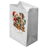 Kerst  Kinder geschenken Vrolijk kerstfeest Medium Cadeauzakje (Achterkant Gekanteld)