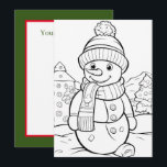 Kerst kinder kleur sneeuwpop tekst toevoegen feestdagenkaart<br><div class="desc">Kerst kinder kleurling sneeuwman tekst toevoegen Vakantie Kaart</div>