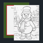 Kerst kinder kleur sneeuwpop tekst toevoegen feestdagenkaart<br><div class="desc">Kerst kinder kleurling sneeuwman tekst toevoegen Vakantie Kaart</div>