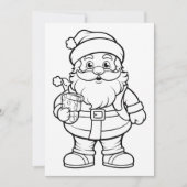 Kerst kinder kleuren Kerstman tekst toevoegen Feestdagenkaart (Voorkant)