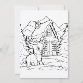 Kerst kinder kleuren rendieren feestdagenkaart (Voorkant)