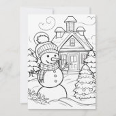 Kerst kinder kleurend sneeuwpop feestdagenkaart (Voorkant)