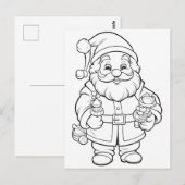 Kerst kinder kleurling Santa Briefkaart (Voorkant / Achterkant)