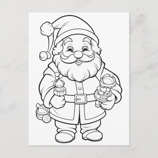 Kerst kinder kleurling Santa Briefkaart (Voorkant)