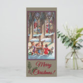 Kerst Kinder Kribbe Fotokaart Kaart (Staand voorkant)
