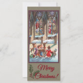 Kerst Kinder Kribbe Fotokaart Kaart (Voorkant)