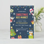 Kerst Kinder markt aankondiging Kaart (Staand voorkant)