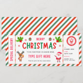 Kerst Kinderen Coupon Certificaat Rudolph Kerstman Kaart (Voorkant / Achterkant)