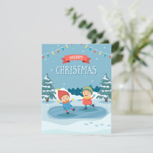 Kerst Kinderen Feestdagenkaart (Staand voorkant)