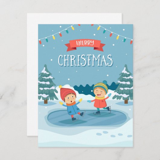 Kerst Kinderen Feestdagenkaart (Voorkant / Achterkant)