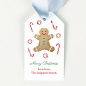 Kerst Kinderen Gemberkoek Man Snoepstokken Cadeaulabel