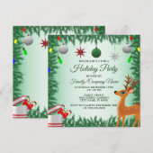 Kerst Kinderen Rendier Groen Vakantie Kaart (Voorkant / Achterkant)