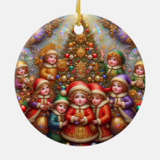KERST ~ Kinderen van de 19e eeuw ~ Keramisch Ornament (Achterkant)