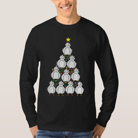 Kerst Kip Boom Kerst Matching Pyjama T-shirt (Voorkant)