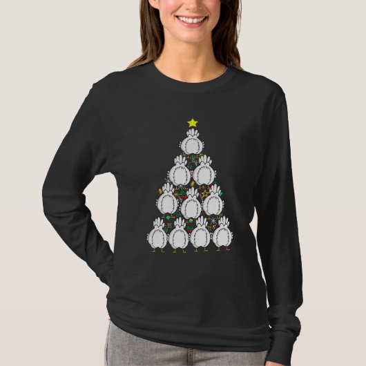 Kerst Kip Boom Kerst Matching Pyjama T-shirt (Voorkant)