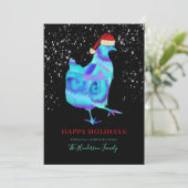 Kerst Kip Dans Feestdagenkaart (Staand voorkant)
