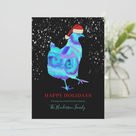 Kerst Kip Dans Feestdagenkaart (Staand voorkant)