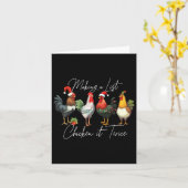 Kerst Kip Liefhebber Xmas Santa Hat Licht Grappig Kaart (Gele Bloem)