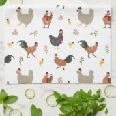 Kerst Kippen & Kippen Patroon Theedoek (Gevouwen)