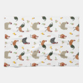 Kerst Kippen & Kippen Patroon Theedoek (Horizontaal)