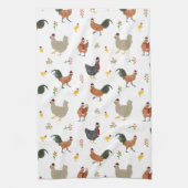 Kerst Kippen & Kippen Patroon Theedoek (Verticaal)