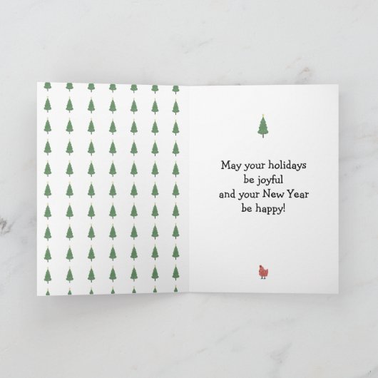 Kerst kippen met boom binnen patronen/kunst feestdagen kaart (Binnen)