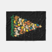 Kerst Kippen Pijnboom Grappige Kip Boer Fleece Deken (Voorkant (Horizontaal))