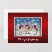 Kerst Kippen Sneeuw Waterverf Kerst Briefkaart (Voorkant / Achterkant)