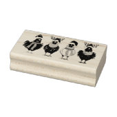 Kerst kippen verstrikt in licht rubberstempel (Stempel)