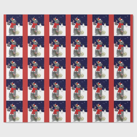 Kerst kits inpakpapier (rood) (Vlak)