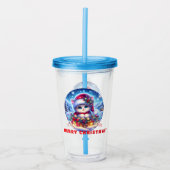 Kerst Kitten Acryl Tumbler Gift Acryl Drinkbeker (Voorkant)