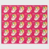 Kerst kitten in een schoen groene boog vakantie wr cadeaupapier (Vlak)