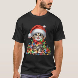 Kerst Kitten Waterverf T-shirt