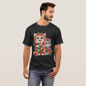 Kerst Kitten Waterverf T-shirt (Voorkant volledig)