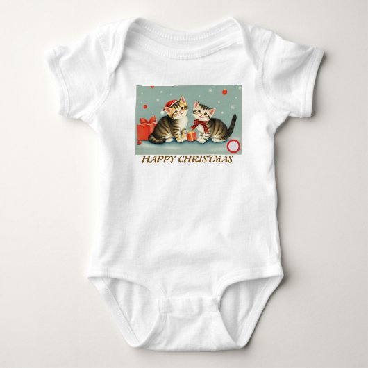 Kerst Kittens Baby Bodysuit, Romper (Voorkant)