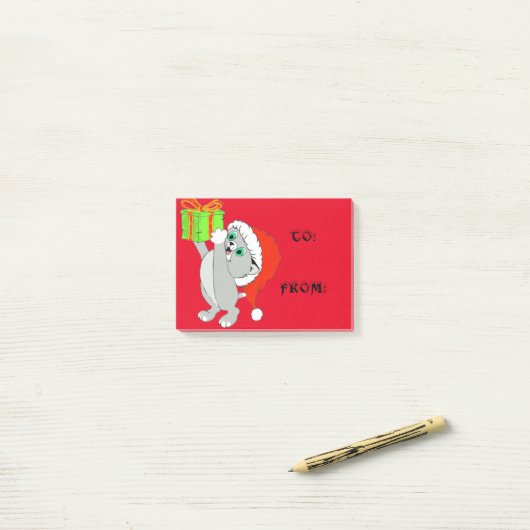 Kerst Kittens Cadeau Labels Post-it® Notes (Op bureau)