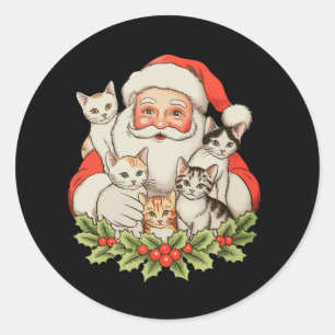 Kerst Kittens Katten Kerstmis Kerstvakantie Ronde Sticker