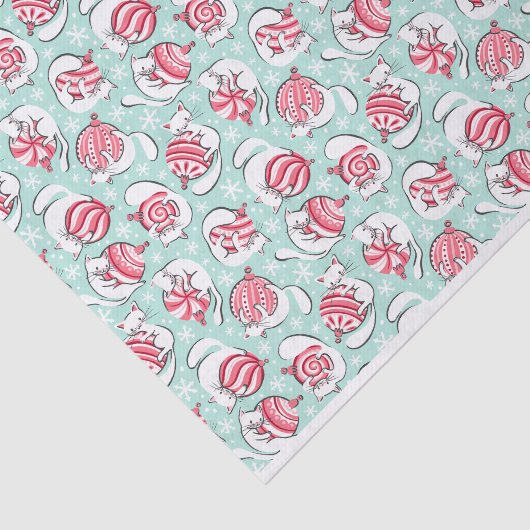 Kerst Kittens met pepermunt Snoep Baubles Tissuepapier (Detail)