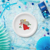 Kerst Kittens Retro Papieren Bordje (Feest)