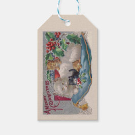 Kerst Kitty Cat Gift Labels Cadeaulabel
