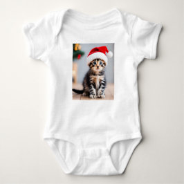 Kerst Kitty Cat met Santa Hat, Kitten Romper