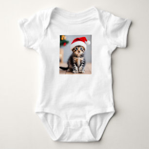Kerst Kitty Cat met Santa Hat, Kitten Romper