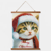 Kerst Kitty  Hangend Wandkleed (Voorkant)