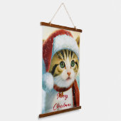 Kerst Kitty  Hangend Wandkleed (Gebogen)