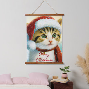 Kerst Kitty  Hangend Wandkleed