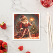 Kerst Kitty Kat Ontwerper Servet (Insitu)