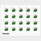 Kerst Kitty Kat Ronde Sticker (Vel)
